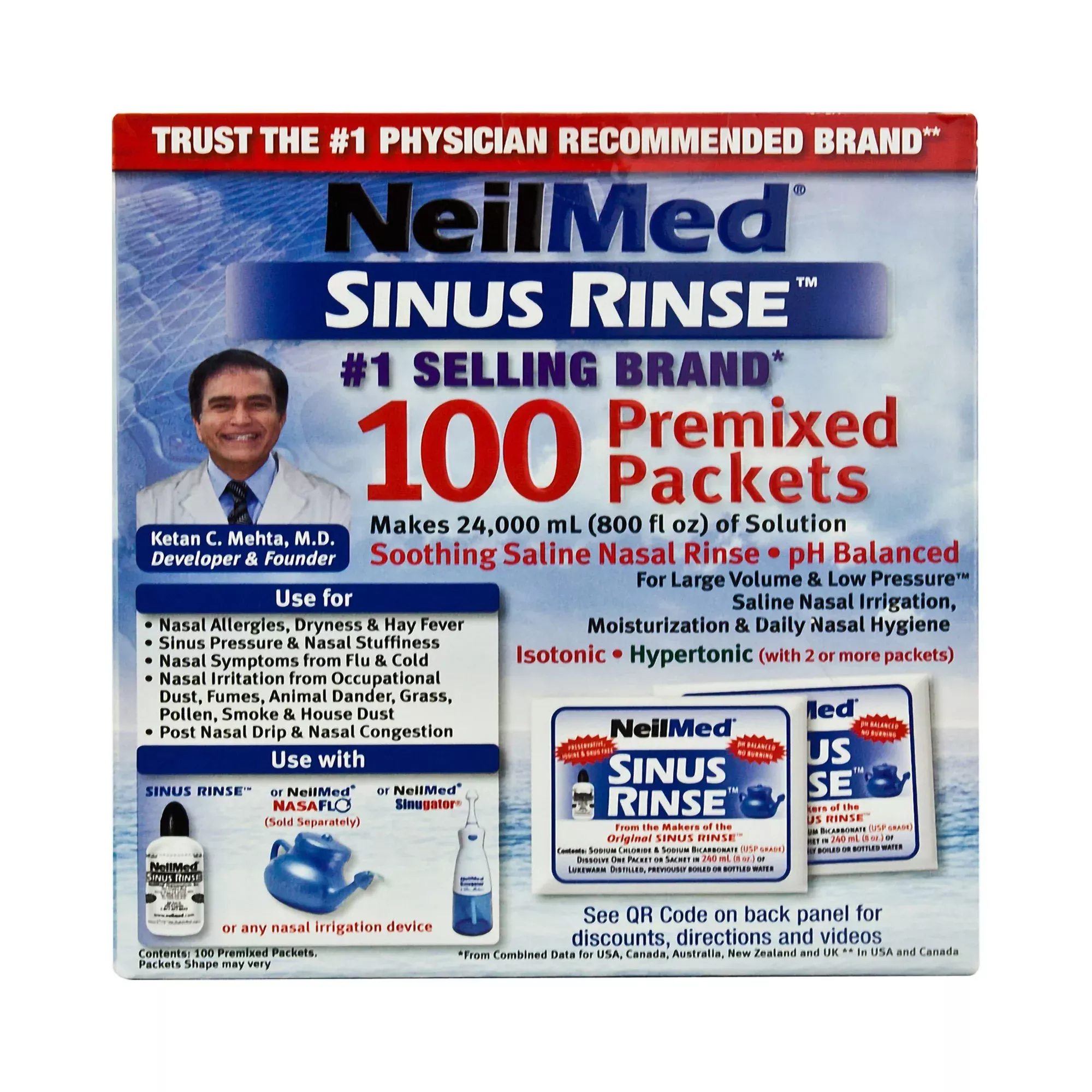 Neilmed Sinus Rinse Saline Nasal Rinse Refill Kit