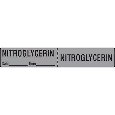 Nitroglycerin IV Tubing Medication Label Nitroglycerin ,500 / roll