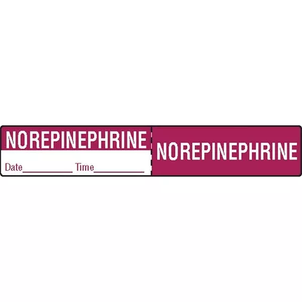 Norepinepherine IV Tubing Medication Label Norepinepherine ,500 / roll
