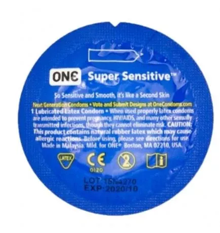 One Super Sensitive™ Lubricated Rubber Condom