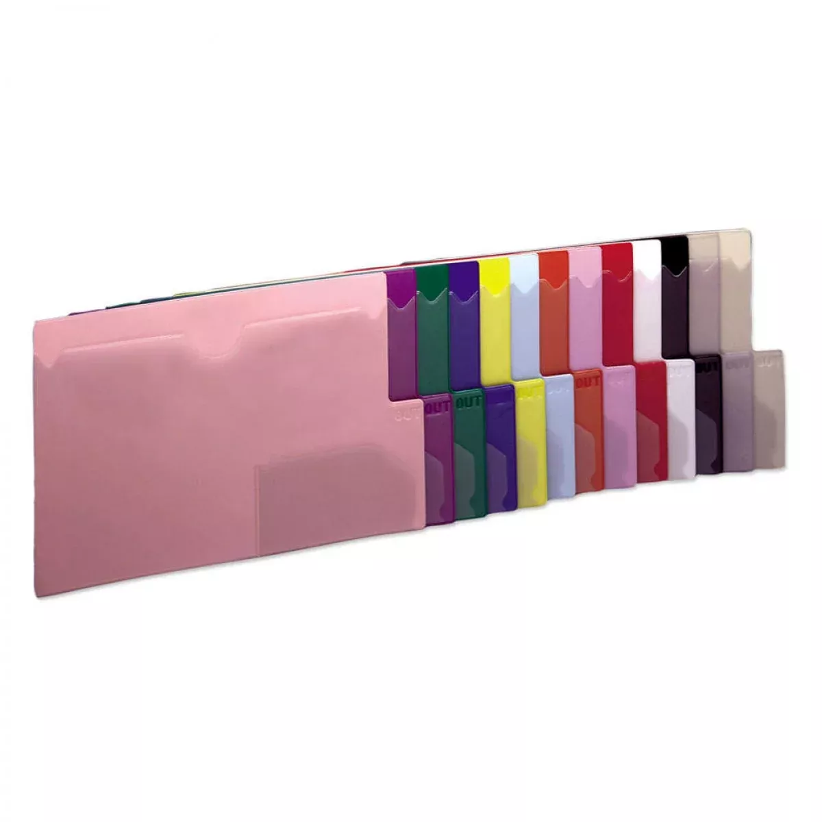 Outguide End Tab Letter Size 2 Pockets Clear 13 1/4" X 9" - 1 Each