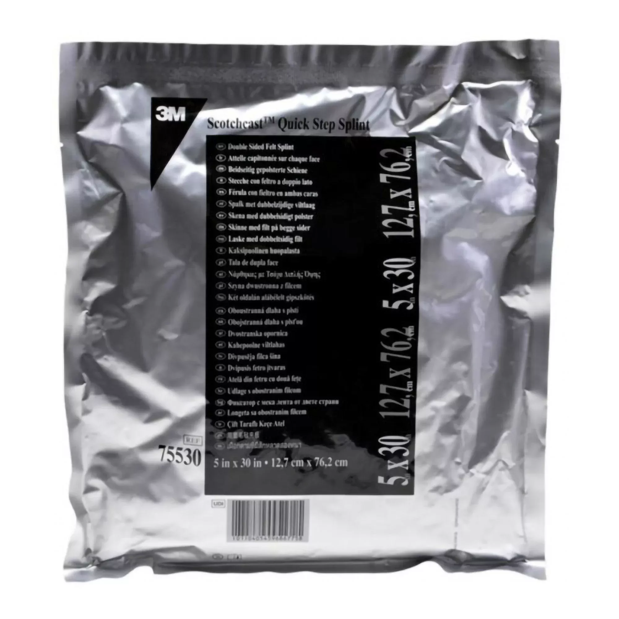 Padded Precut Splint 3M™ Scotchcast™ Quick Step Double Sided Felt 5 X 30 Inch Felt / Fiberglass White