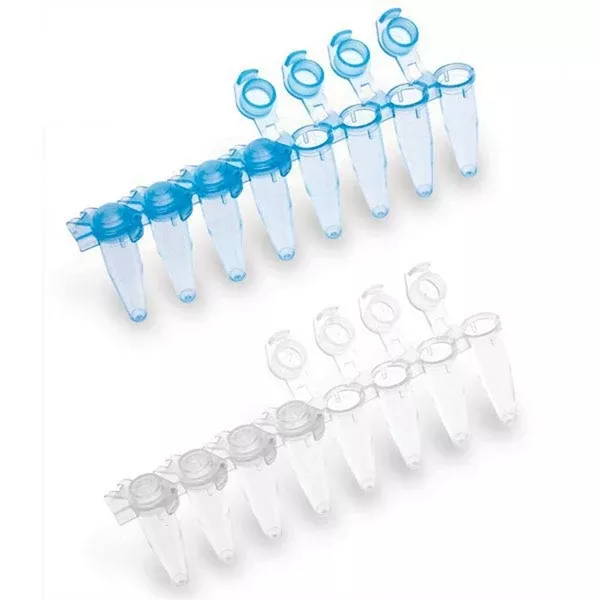 PCR Tube Strips with Attached Caps With Flat Cap ,1Pack oF 25