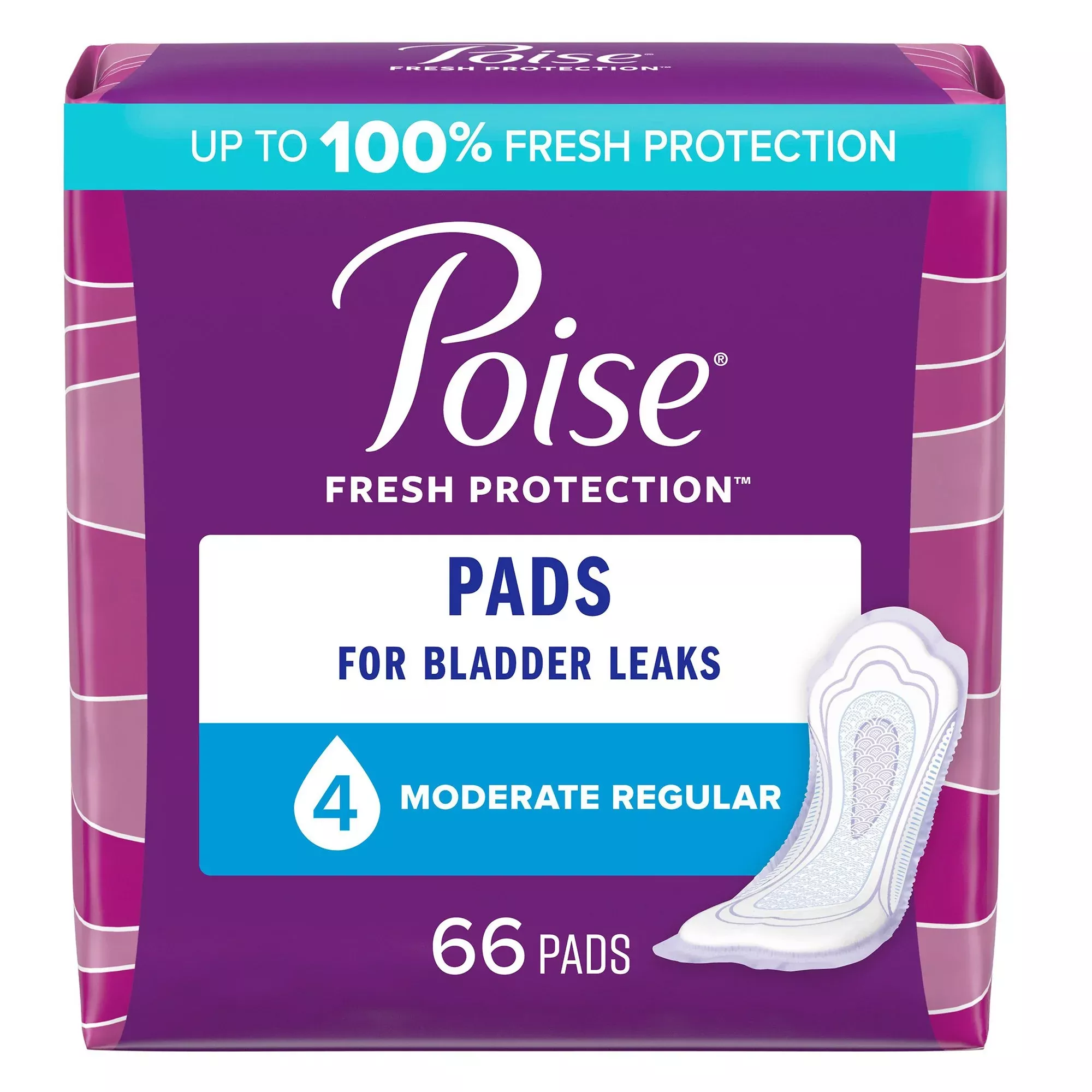 Poise Moderate Absorbency Bladder Control Pad, Regular Length