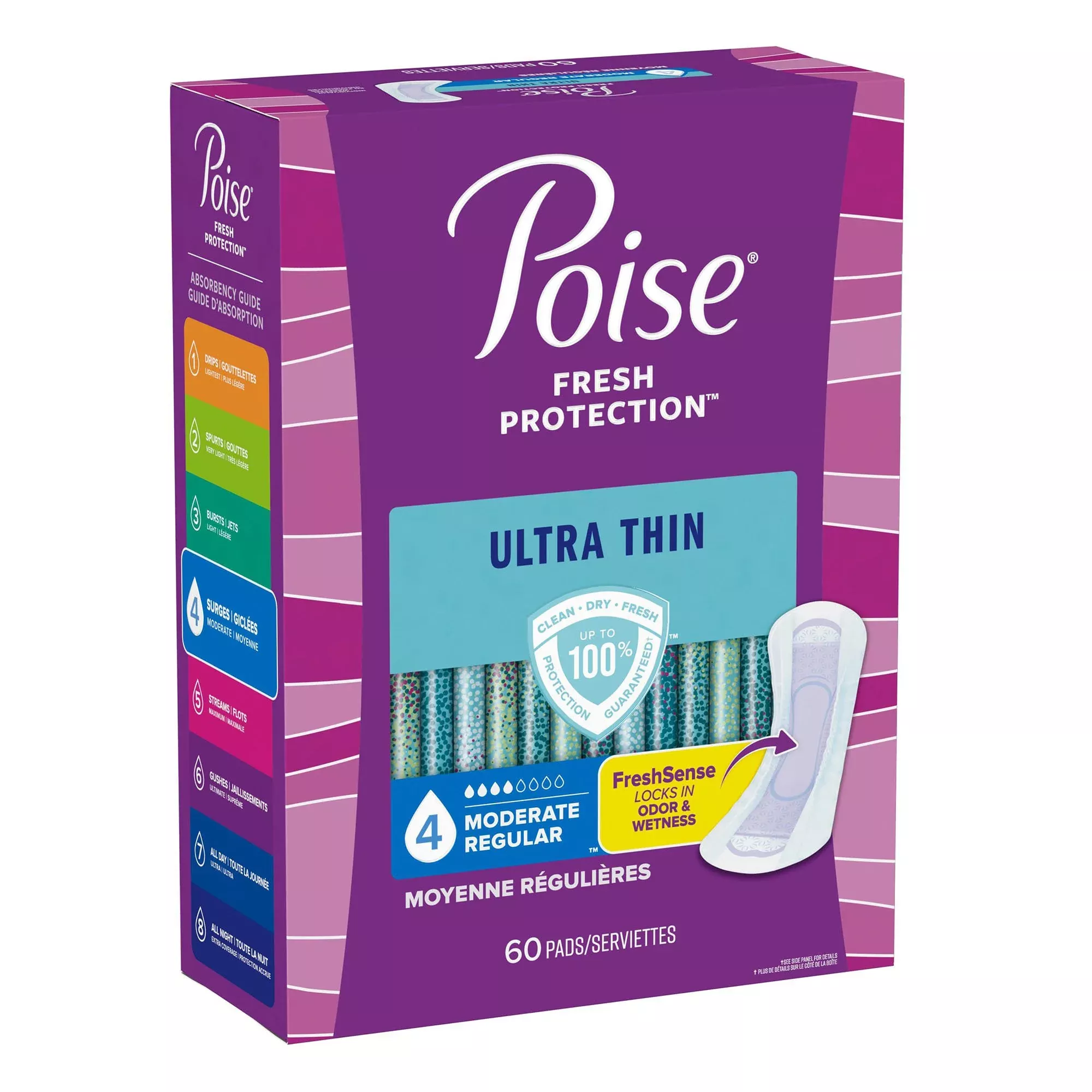 Poise Ultra Thin Moderate Bladder Control Pad, Regular Length