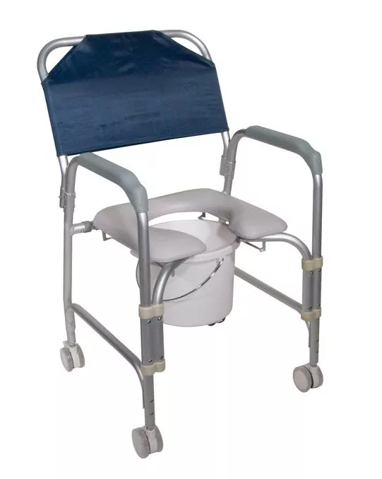 Portable Lightweight Shower Chair Commode with Casters