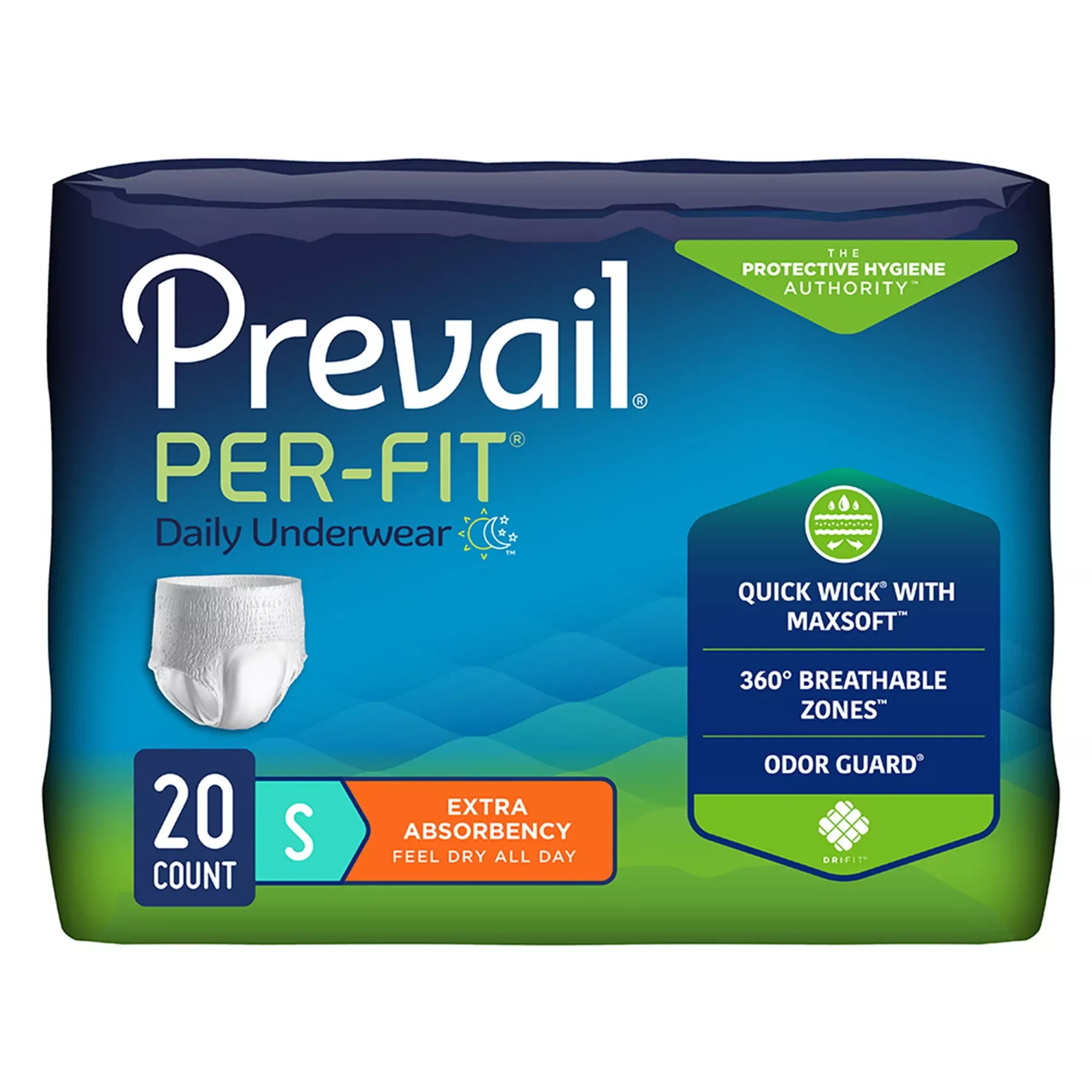 Prevail Per-Fit Daily Underwear, Small