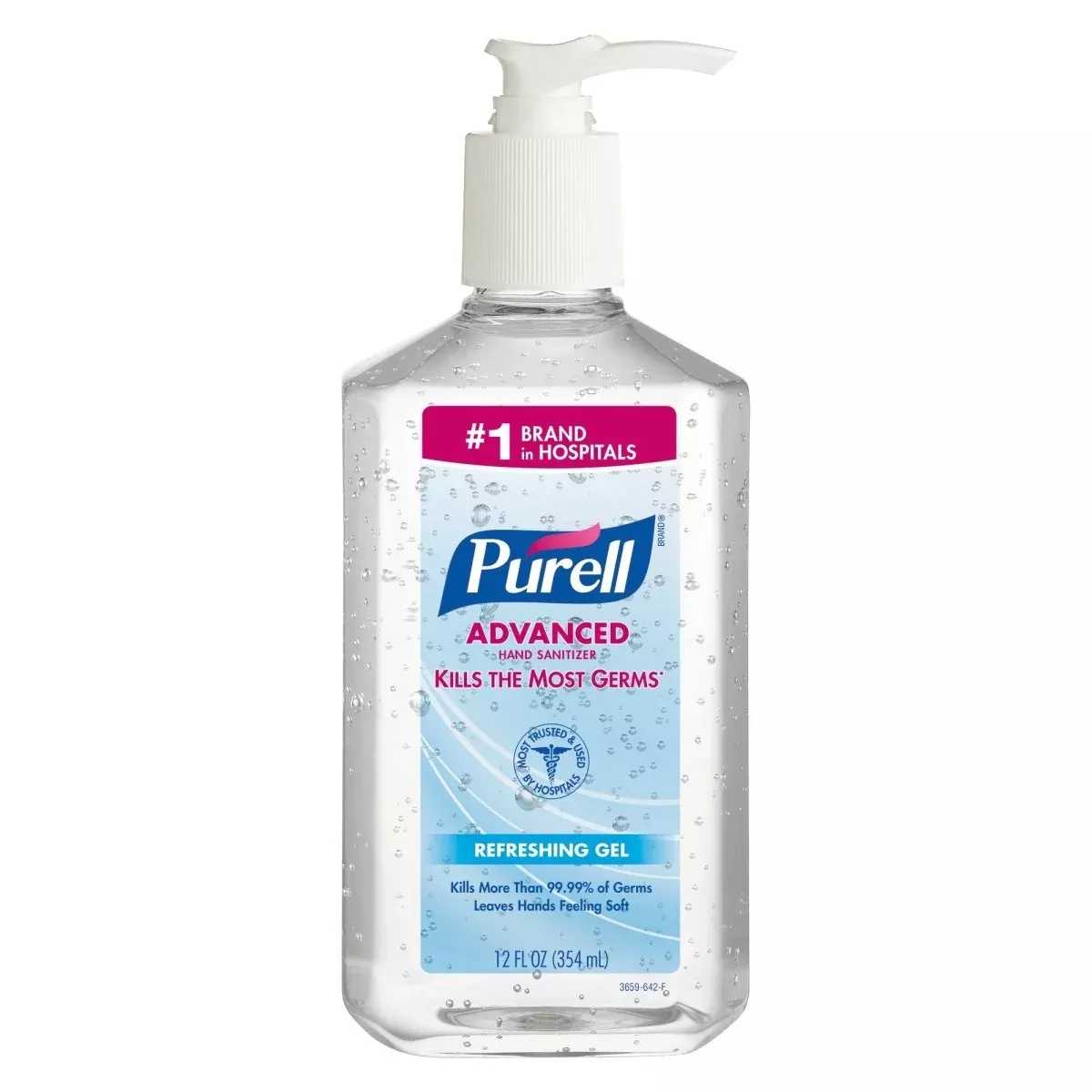 Purell Advanced Hand Sanitizer 12 oz. Ethyl Alcohol Gel Table Top Pump Bottle