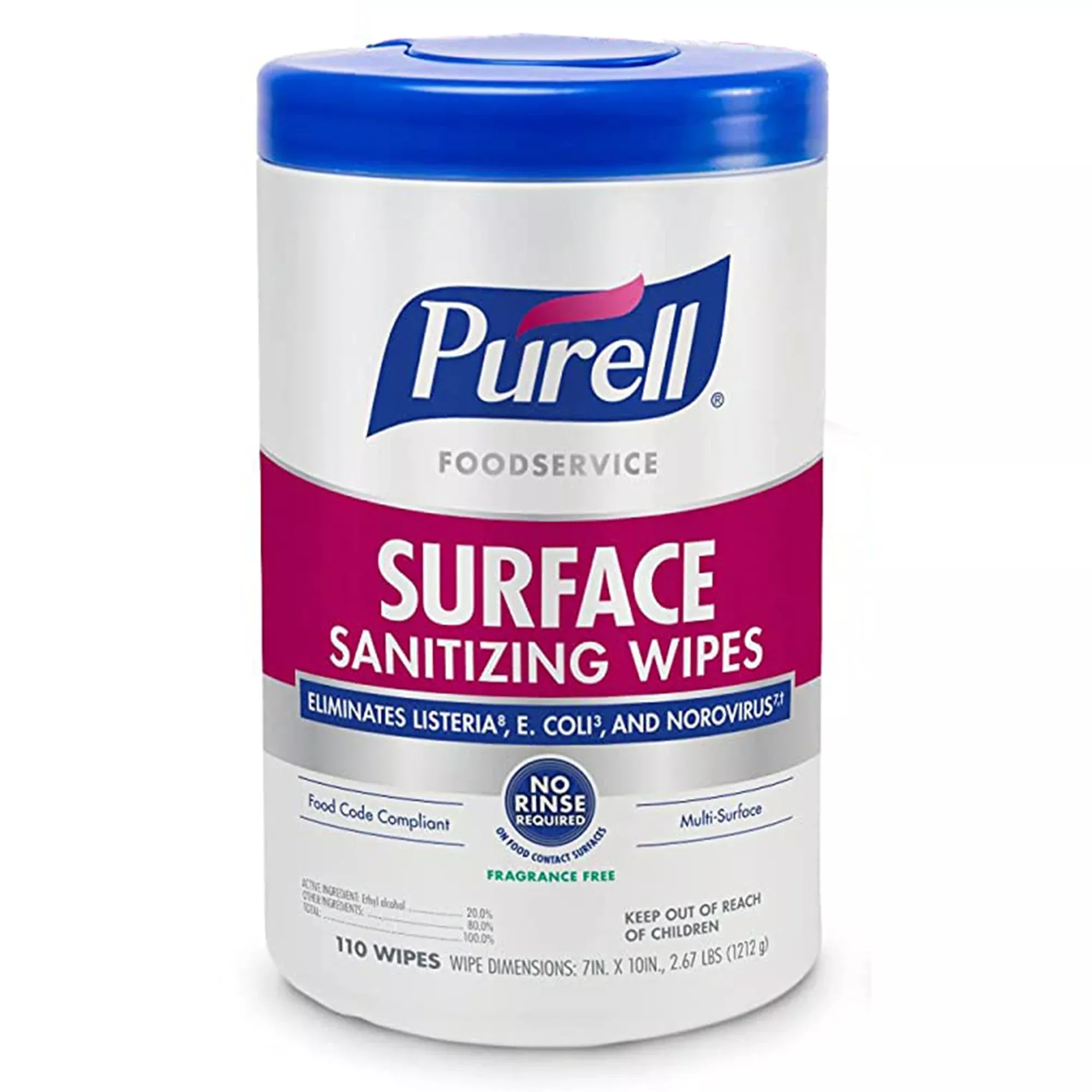 Purell Foodservice Surface Sanitizing Wipes, 7 x 10 Inch