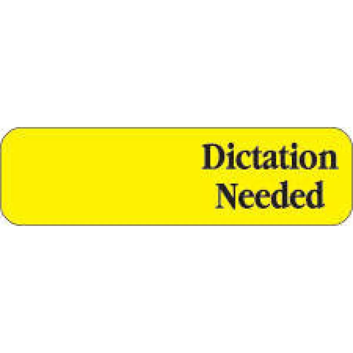 Redi-Tag Flags & Tags "Dictation Needeed" Yellow Removable 1 7/8" X 9/16" 120 Per Roll, 6 Rolls Per Pack