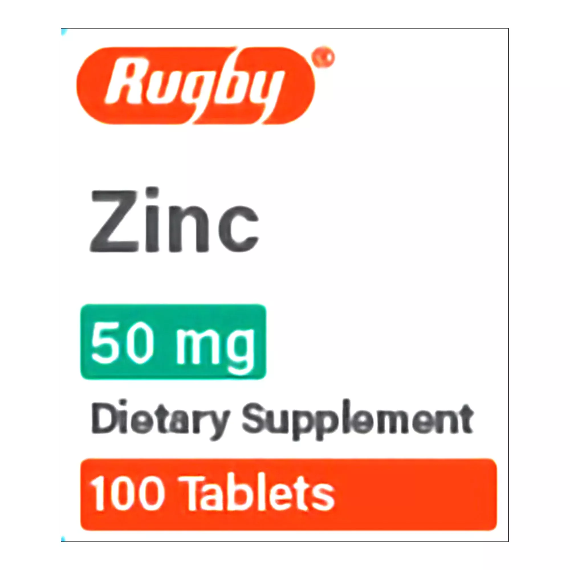 Rugby 50-mg Zinc Tablets