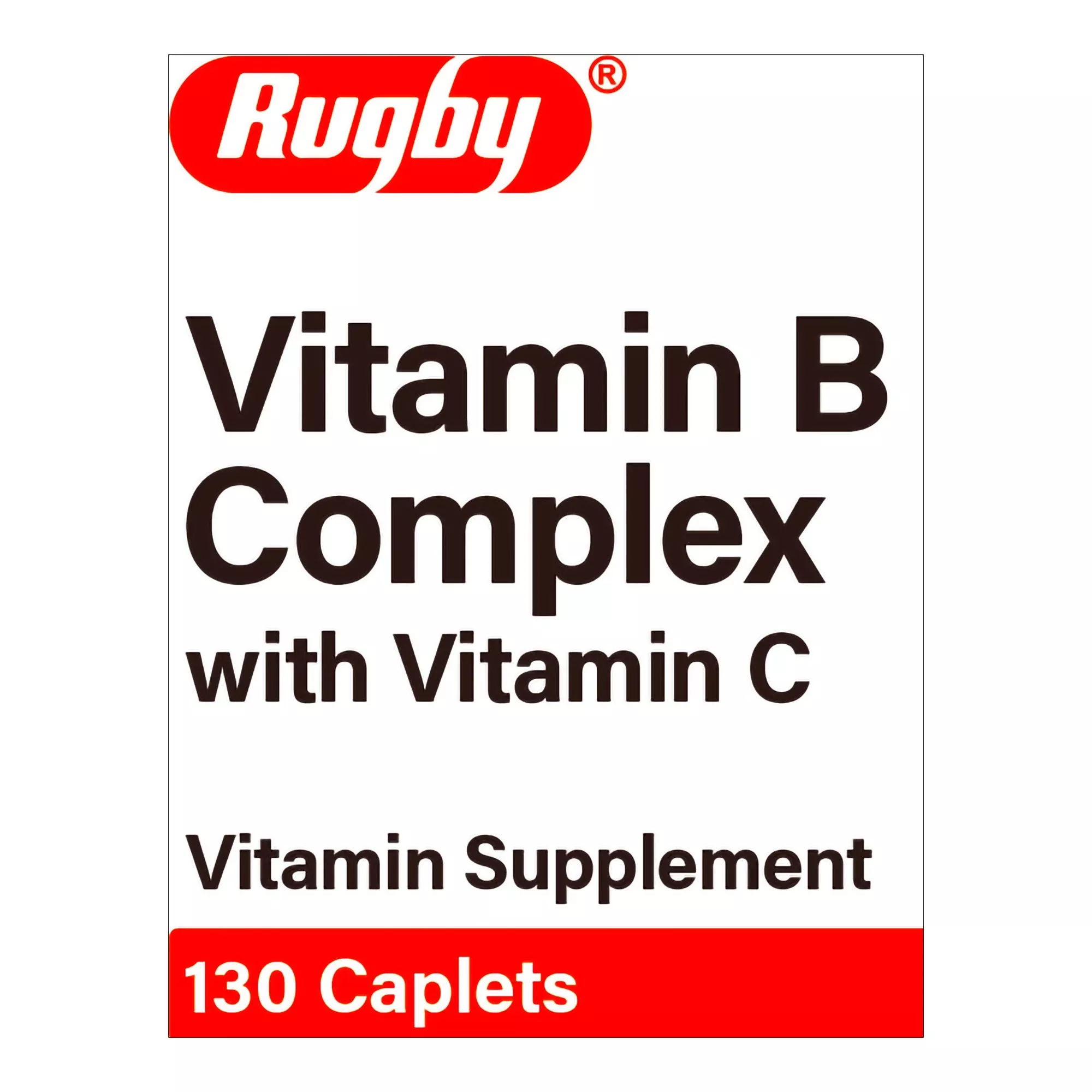 Rugby Vitamin B Complex with Vitamin C (Ascorbic Acid) Multivitamin Supplement