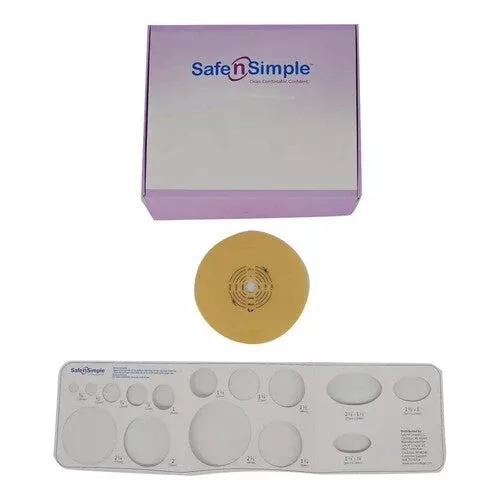 Safe N Simple 2-Piece Round Wafer Extended Wear with Solid Hydrocolloid, Flange Cut to Fit (40 Count)