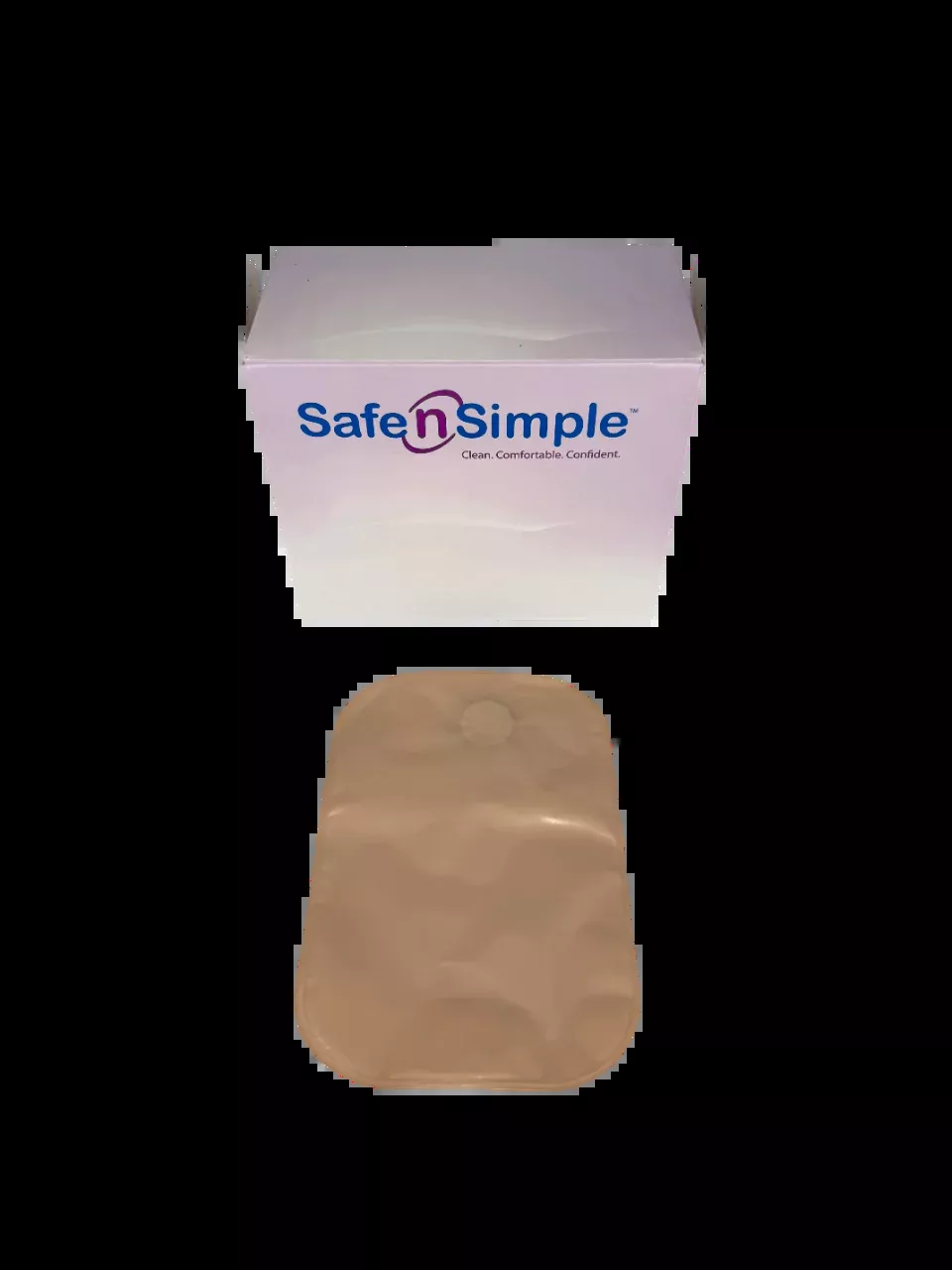 Safe N Simple 8" Closed 2-Piece Pouch Beige with Filter, Flange with Belt Tabs (240 Count)