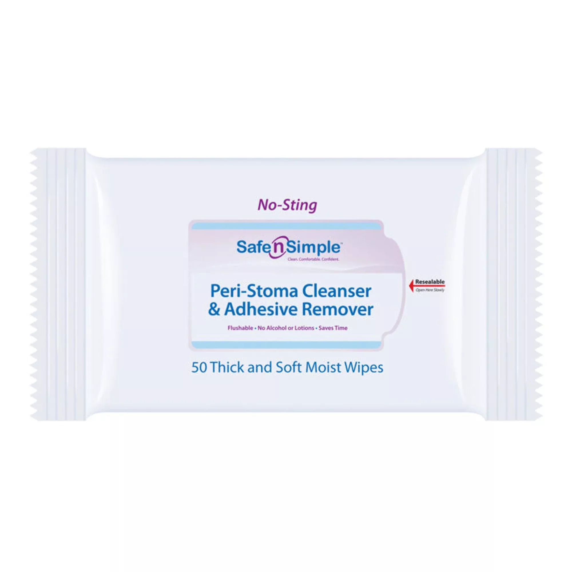 Safe N Simple Peri-Stoma Cleanser and Adhesive Remover Wipes (12 Count)