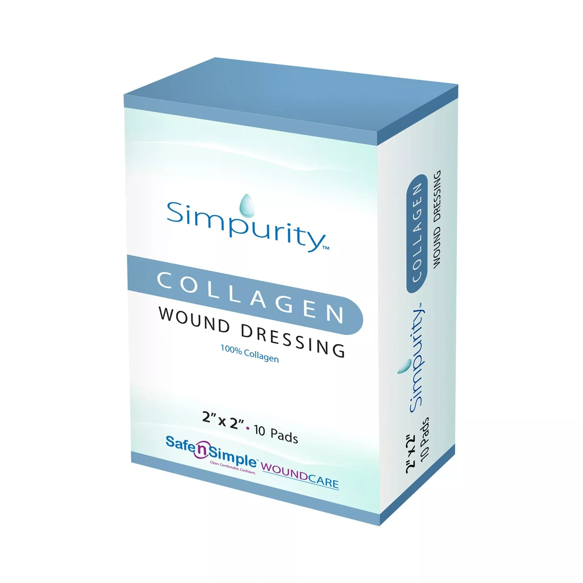 Safe N Simple Simpurity Collagen Wound Dressing, 2" x 2" (140 Count)