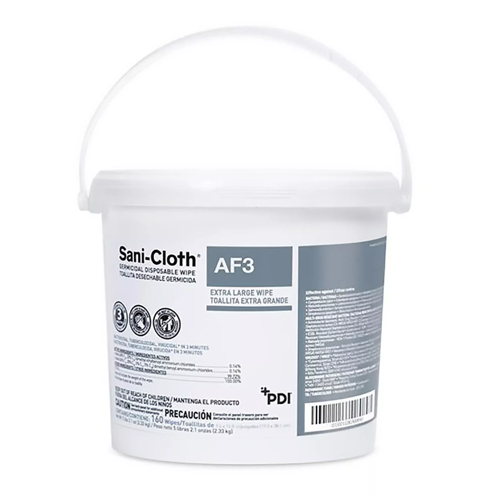 Sani-Cloth AF3 Germicidal Extra Large Disinfectant Wipes, Pail, 160 ct.