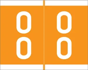 Sav-Tyme Compatible Dsfm Color Code Label Numeric "00-09" 1 1/5" X 1 3/16" Orange Permanent 500 Per Roll