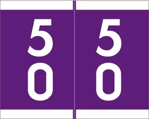 Sav-Tyme Compatible Dsfm Color Code Label Numeric "50-59" 1 1/5" X 1 3/16" Purple Permanent 500 Per Roll