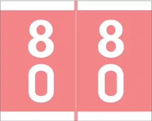 Sav-Tyme Compatible Dsfm Color Code Label Numeric "80-89" 1 1/5" X 1 3/16" Rose Permanent 500 Per Roll