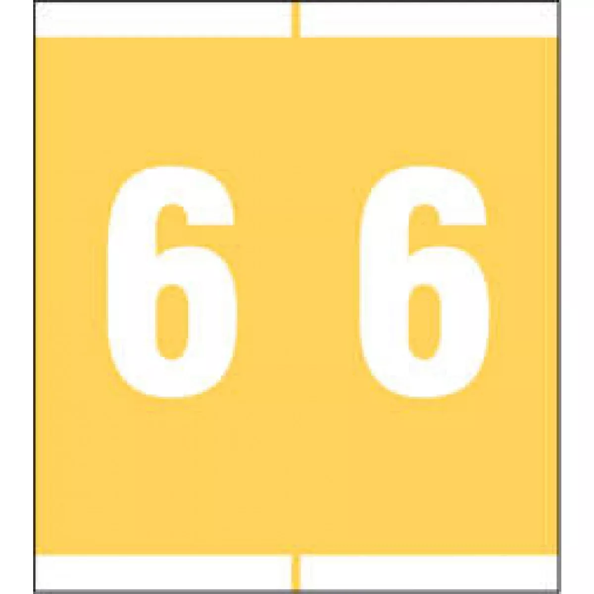Sav-Tyme Compatible Nsfm Color Code Label Numeric "6" 1 1/2" X 1 11/16" Yellow Permanent 500 Per Roll