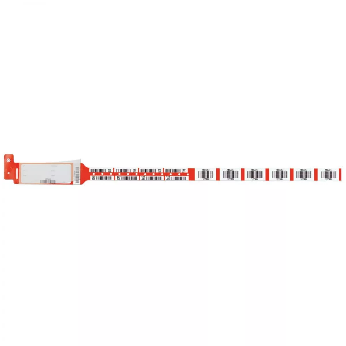 Securline Veridigit Bar Code Blood Wristband Poly Synthetic Shield With Bar Code Labels 1 1/4" X 11" Adult/Pedi - Red - 150 Bands Per Box