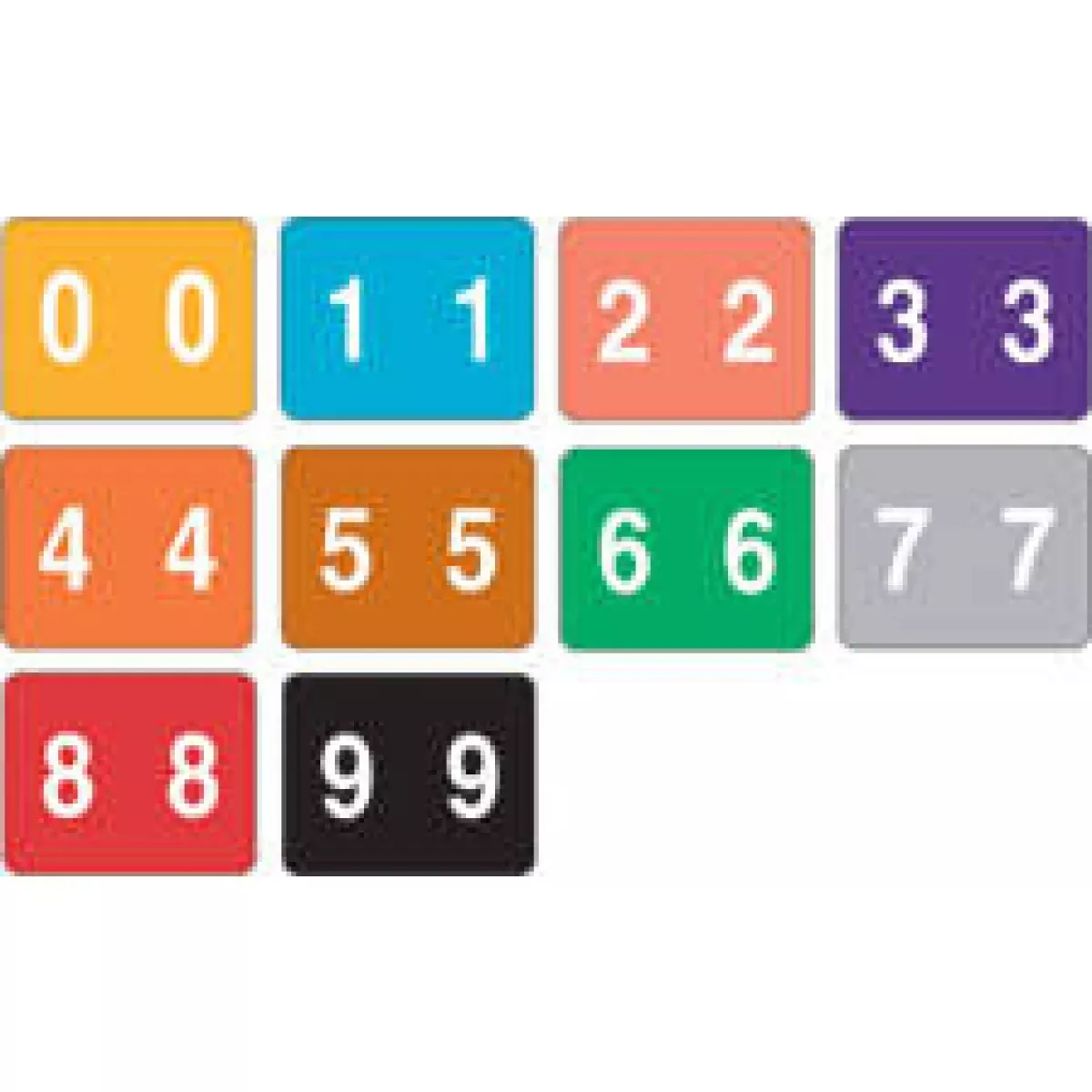Smead Compatible Dccrn Color Code Label Numeric 1 1/4" X 1" Assorted Colors Permanent 500 Per Roll, 10 Rolls Per Set