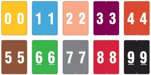 Smead Compatible Dtxl Color Code Label Numeric 1 1/2" X 2" Assorted Colors Permanent 500 Per Roll, 10 Rolls Per Set