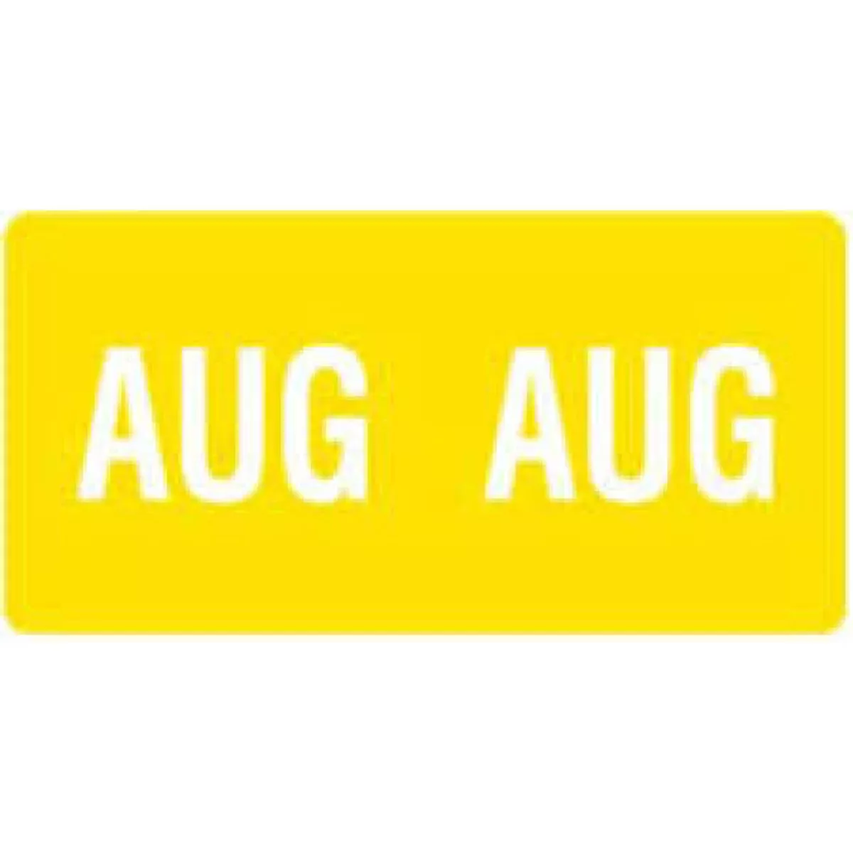 Smead Compatible Ets Color Code Label Month "Aug" 1" X 1/2" Yellow Permanent 250 Per Pack
