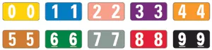Smead Compatible Etsn Color Code Label Numeric 1" X 1/2" Assorted Colors Permanent 250 Per Pack, 10 Packs Per Set