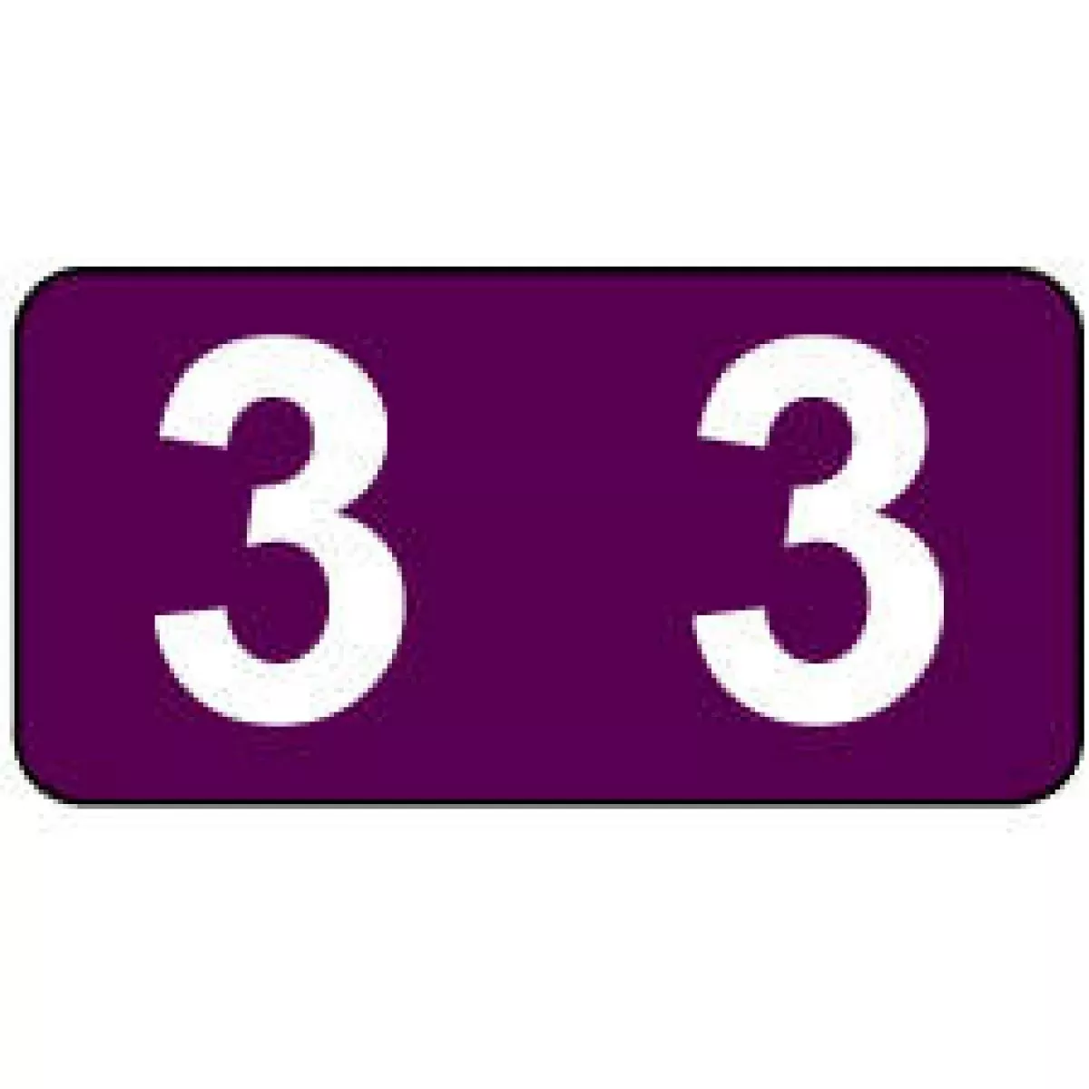Smead Compatible Etsn Color Code Label Numeric "3" 1/2" X 1" Purple Permanent 250 Per Pack
