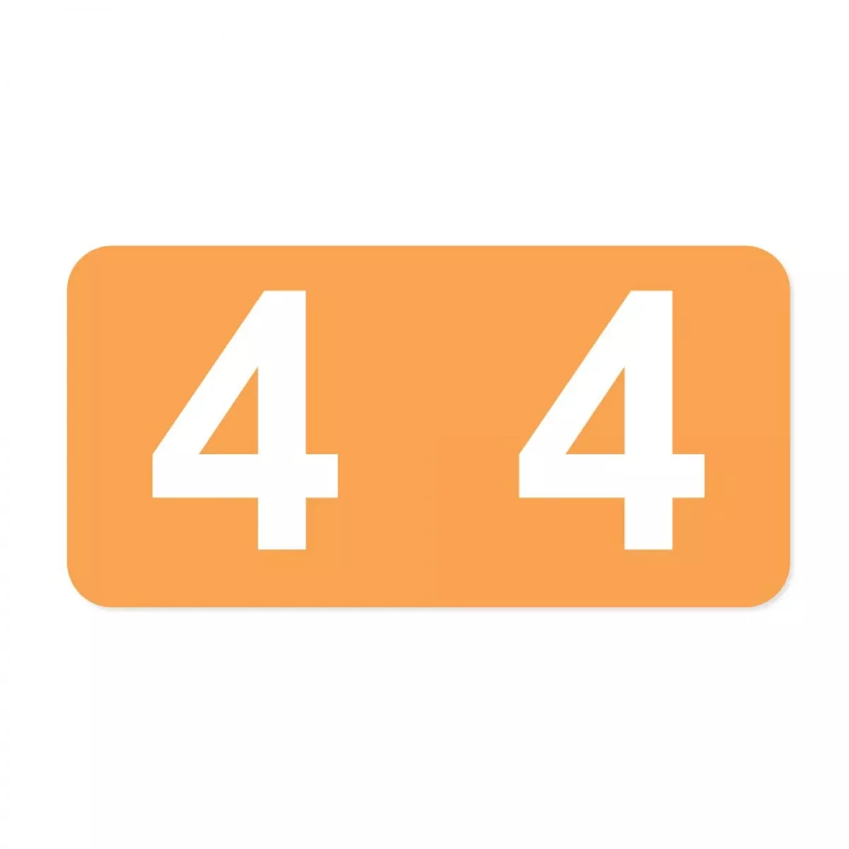 Smead Compatible Etsn Color Code Label Numeric "4" 1/2" X 1" Orange Permanent 250 Per Pack