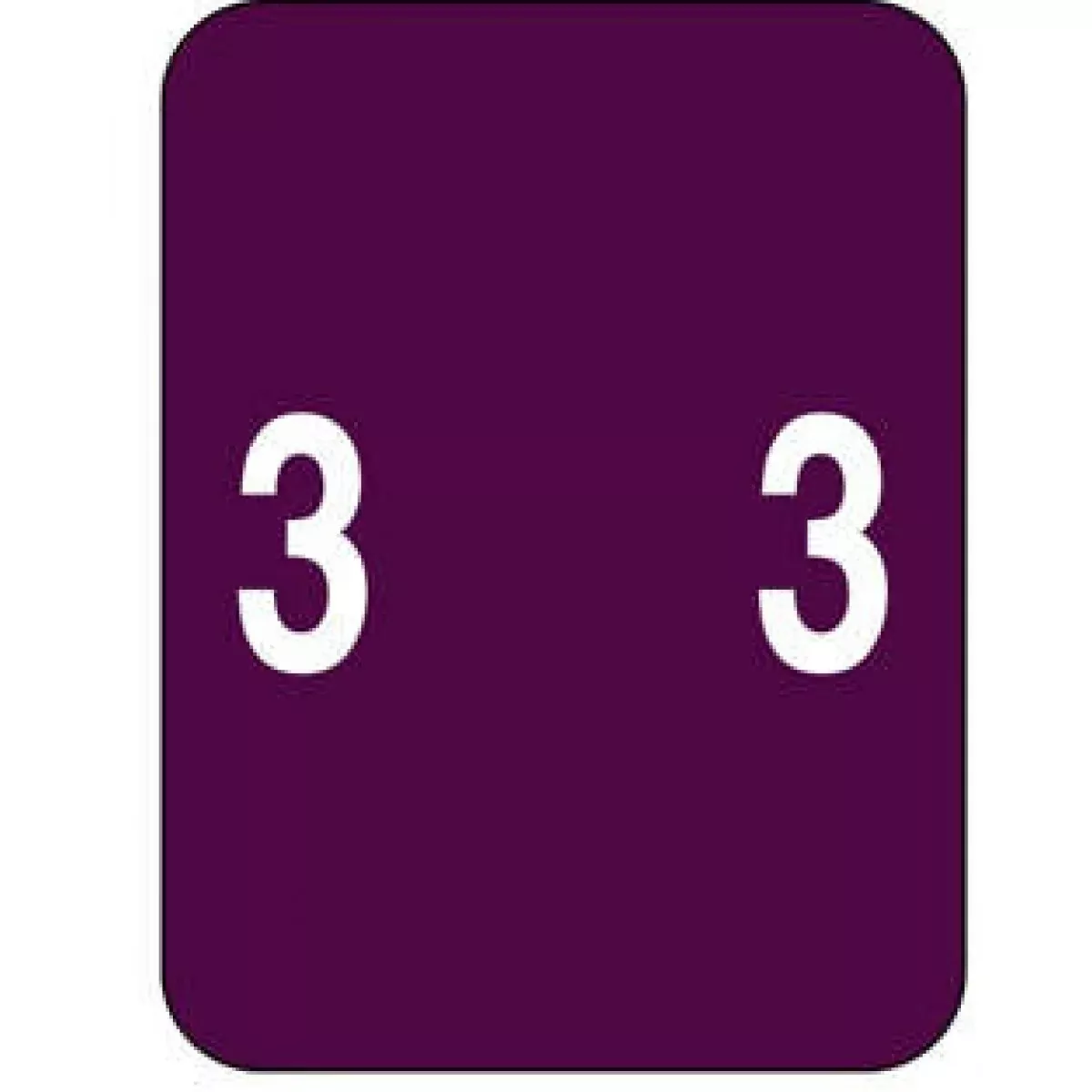 Smead Compatible Xlcc Color Code Label Numeric "3" 1 1/2" X 2" Purple Permanent 500 Per Roll