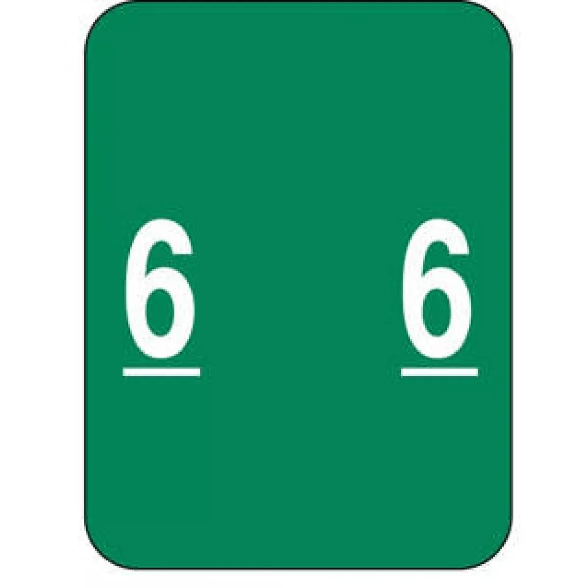 Smead Compatible Xlcc Color Code Label Numeric "6" 1 1/2" X 2" Dark Green Permanent 500 Per Roll