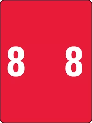 Smead Compatible Xlcc Color Code Label Numeric "8" 1 1/2" X 2" Red Permanent 500 Per Roll