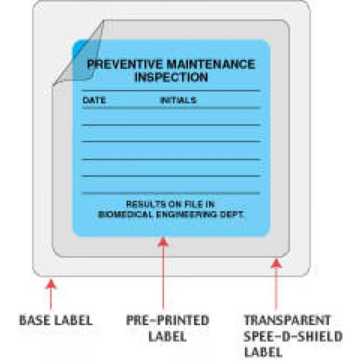 Spee-D-Shield Label Synthetic Permanent 2 3/8" X 1 3/4" Clear 1000 Per Roll