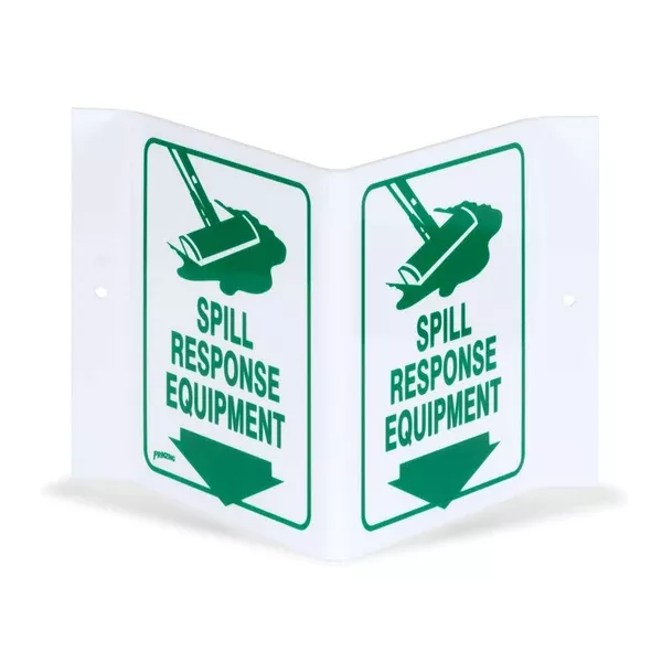"Spill Response Equipment" V Shape Location Sign "Spill Response Equipment" Sign ,1 Each