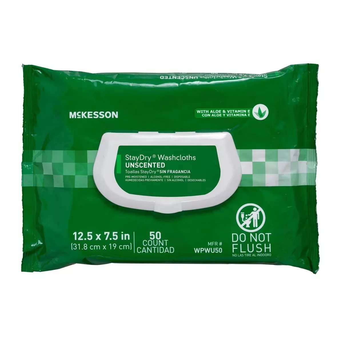 Staydry Unscented Disposable Washcloths With Aloe