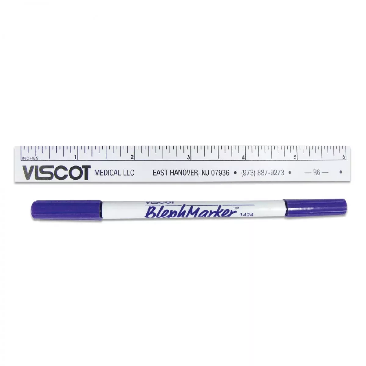 Sterile Skin Marking Pen Dual-Tip Blephsterile Marker | Ultrafine And Fine Tip | Includes Ruler Gentian Violet - 100 Per Case