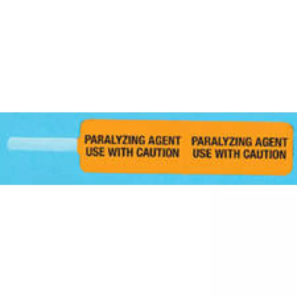 Syringe Flag Label (Synthetic, Permanent) Paralyzing Agent Use 3 7/8" X 3/4" Orange - 20 Per Sheet, 100 Sheets Per Package