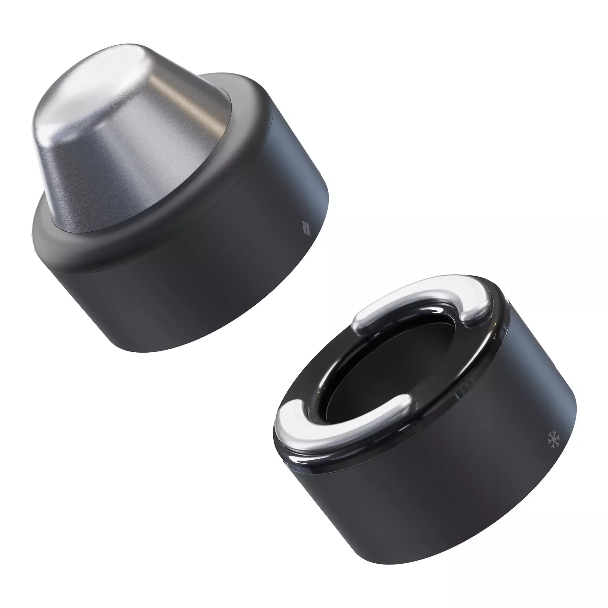 TheraFace Hot and Cold Rings Facial Massage, Black