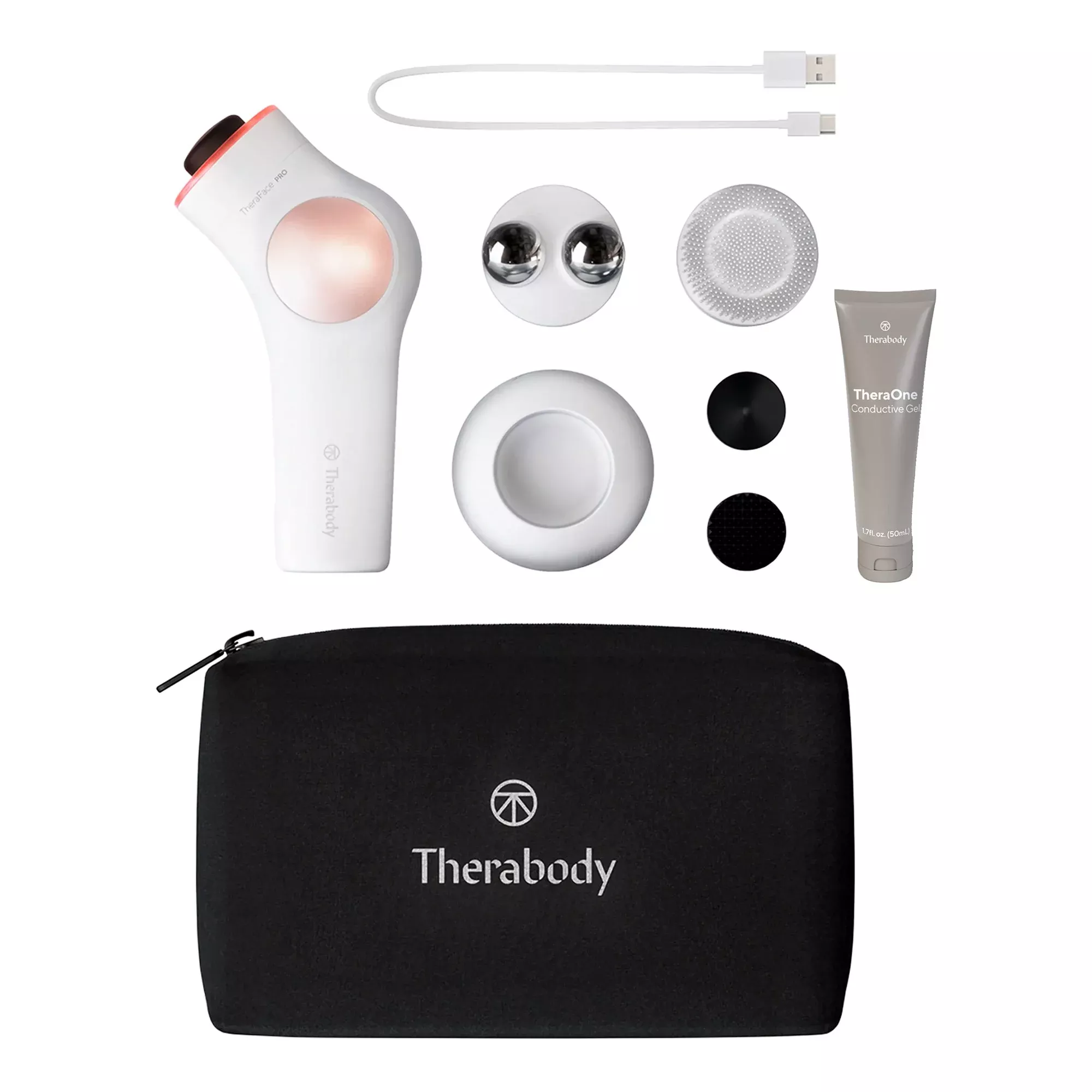 TheraFace Pro Hand-Held Face Massager & Cleanser, White