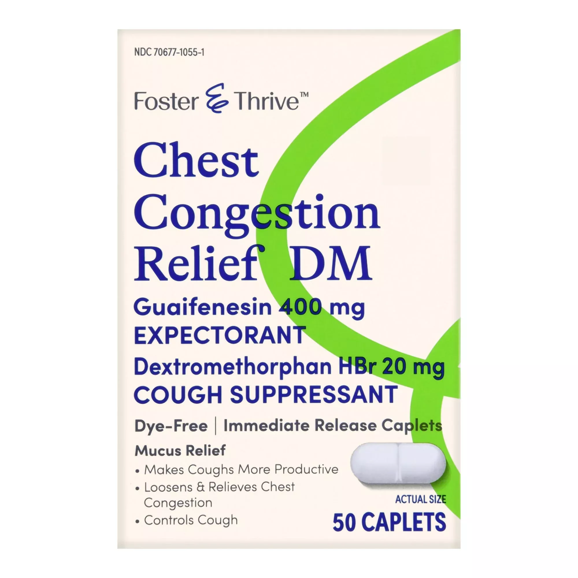 Thrive & Foster™ Chest Congestion Relief DM Guaifenesin Dextromethorphan Caplets