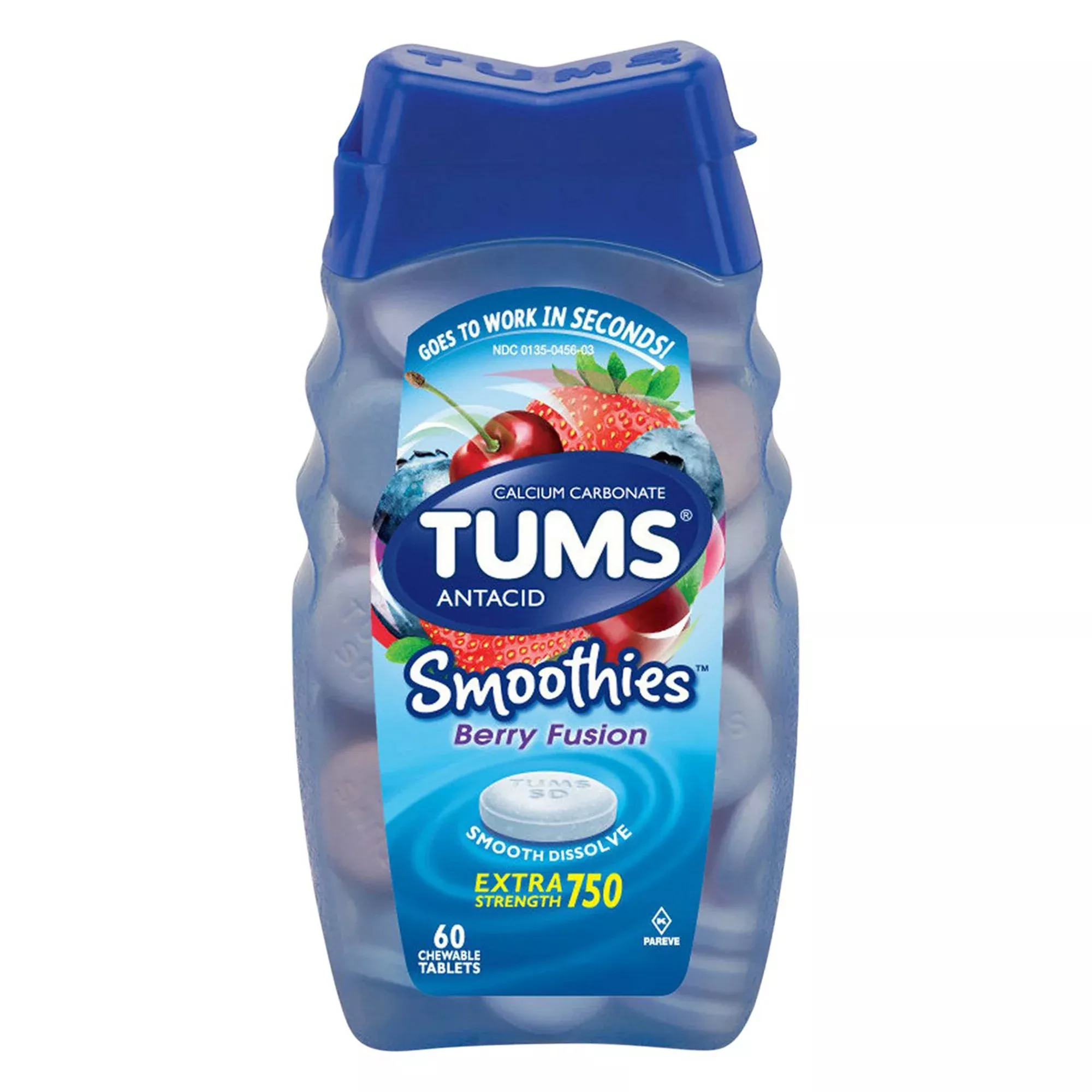 Tums Extra Strength 750 Antacid Smoothies, Assorted Berries