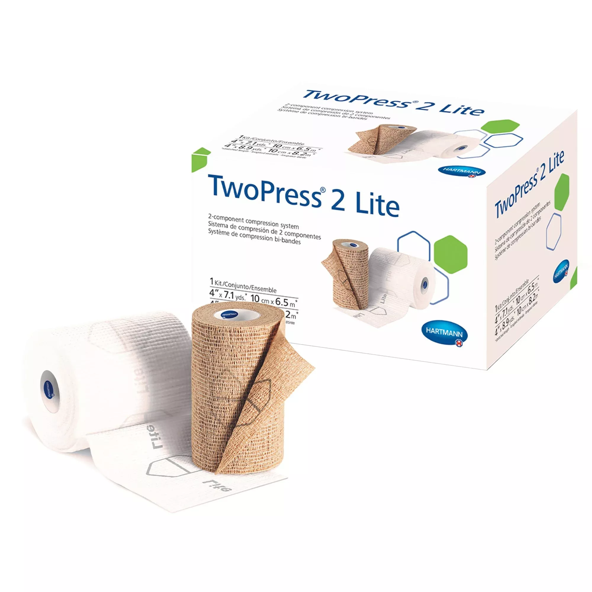 TwoPress 2 Lite Two-Layer Compression Bandage System with Visible Indicators