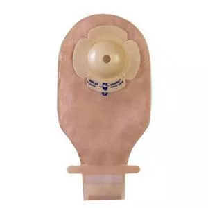 Ultramax Deep Drainable Pouch Aquatack Barrier and Kwick-Klose II Fastener 1" Pre-Cut Stoma Opening, Transparent