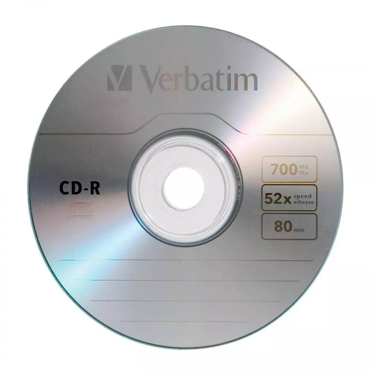 Verbatim Cd-R 80Min, 52X General Use Silver 700Mb 10 Per Pack