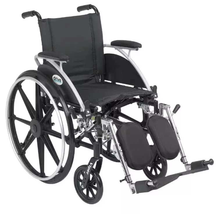 Viper Wheelchair with Various Flip Back Desk Arm Styles and Foot Rigging Options