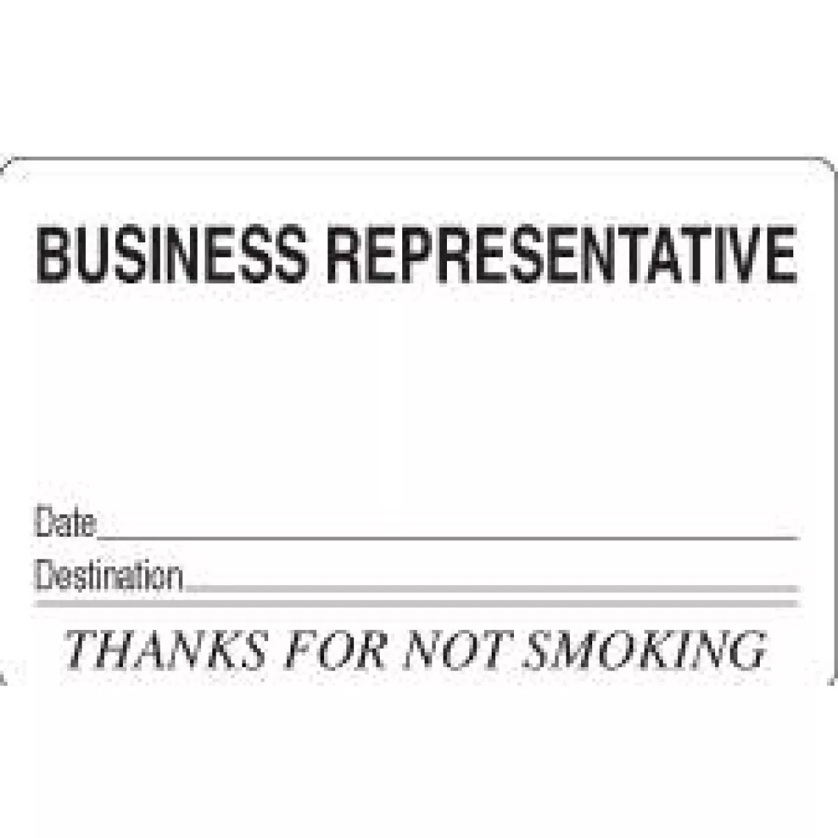 Visitor Pass Label (Paper, Removable) Business Representative 2 3/4 " X 1 3/4" White - 1000 Per Roll