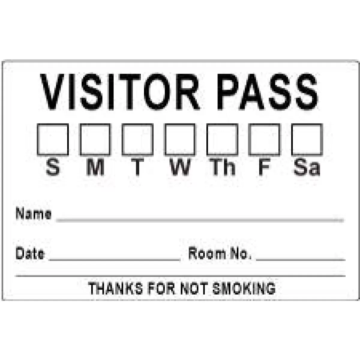Visitor Pass Label Paper Removable Visitor Pass S M T 3" Core 3 X 2" White 1000 Per Roll
